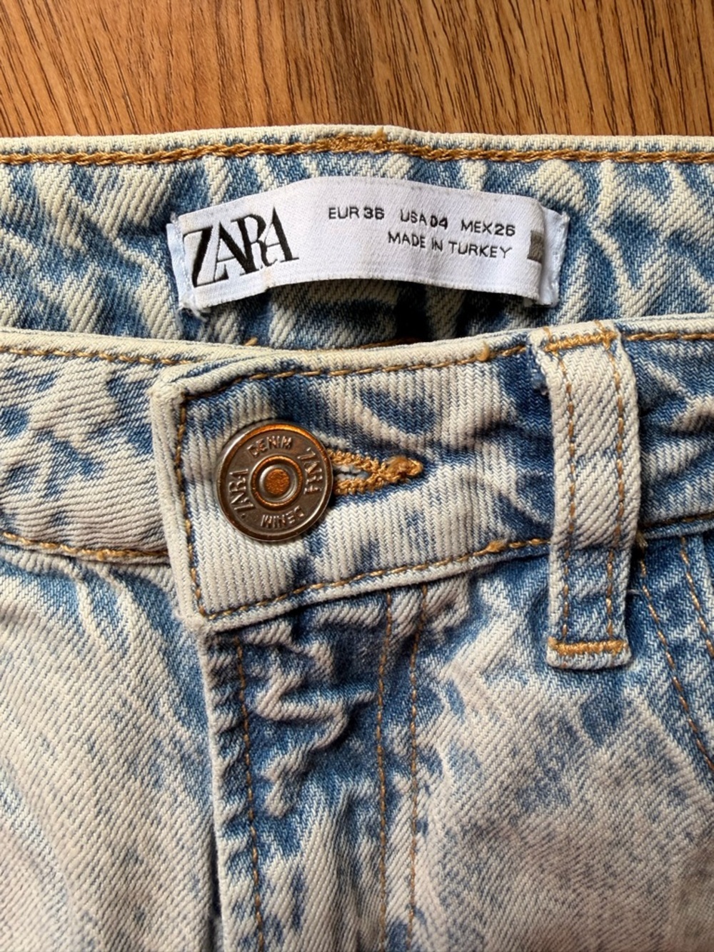 Zara Acid Washed Distressed Jeans 4 Long - Picture 5 of 10